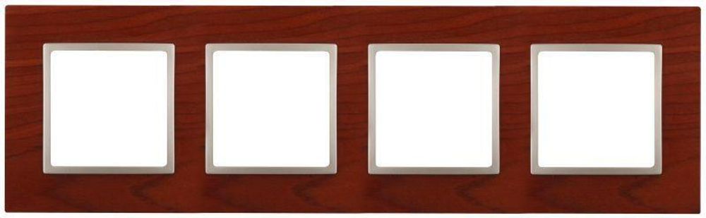 Рамка 4-м 14-5304-08 дерево Elegance вишня+шампань ЭРА Б0034585