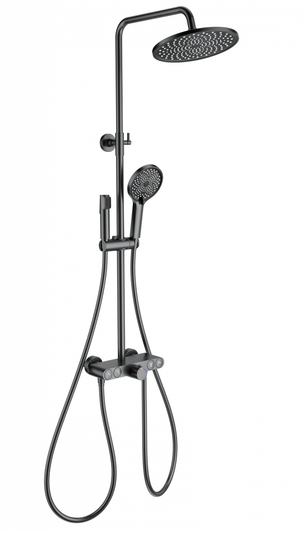 Душевая система с термостатом WONZON & WOGHAND MUSE Selesta, Темный графит (WW-B4113-BGG)