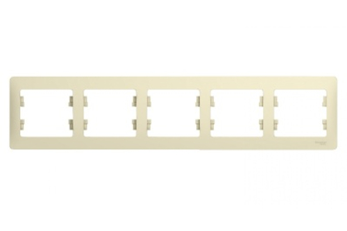 Рамка 5-ая Schneider Glossa горизонтальная бежевая