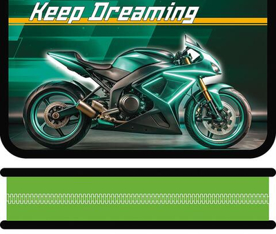 Пенал 1 секц. большой печать на фольге 190/115 "Мотоцикл мечты 2025" (Пчёлка)