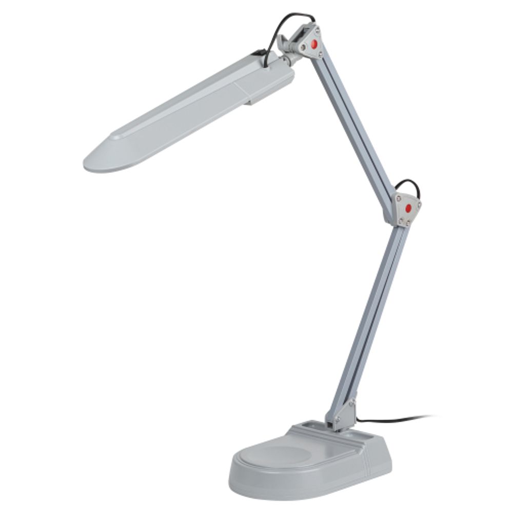 Настольный светильник ЭРА NL-202-G23-11W-GY с лампой PL на струбцине и с основанием серый