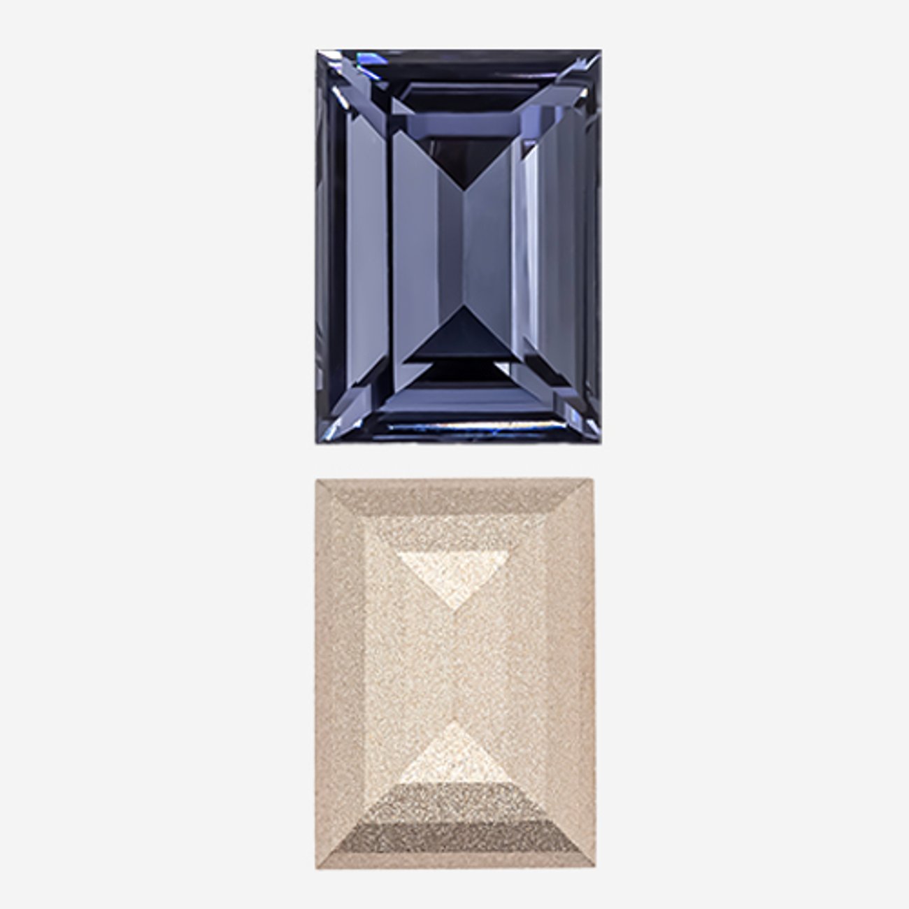 Кристалл Прямоугольник (Step Cut Fancy Stone), оттенок "Танзанит"/"Tanzanite", 18*13мм