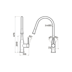 Смеситель для кухни Omoikiri Yatomi-BN-WH    Нержавеющая сталь