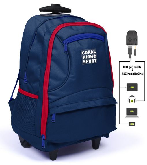 Çanta \ Сумка \ Bag CORAL HIGH SPORT ÇEKÇEK SIRT ÇANTA(USB+AUX SOKET) 23254