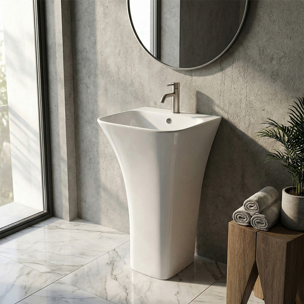 Раковина напольная AZARIO FRETTA SQUARE 450х435х835 отдельностоящая, прямоугольная (AZ-315)