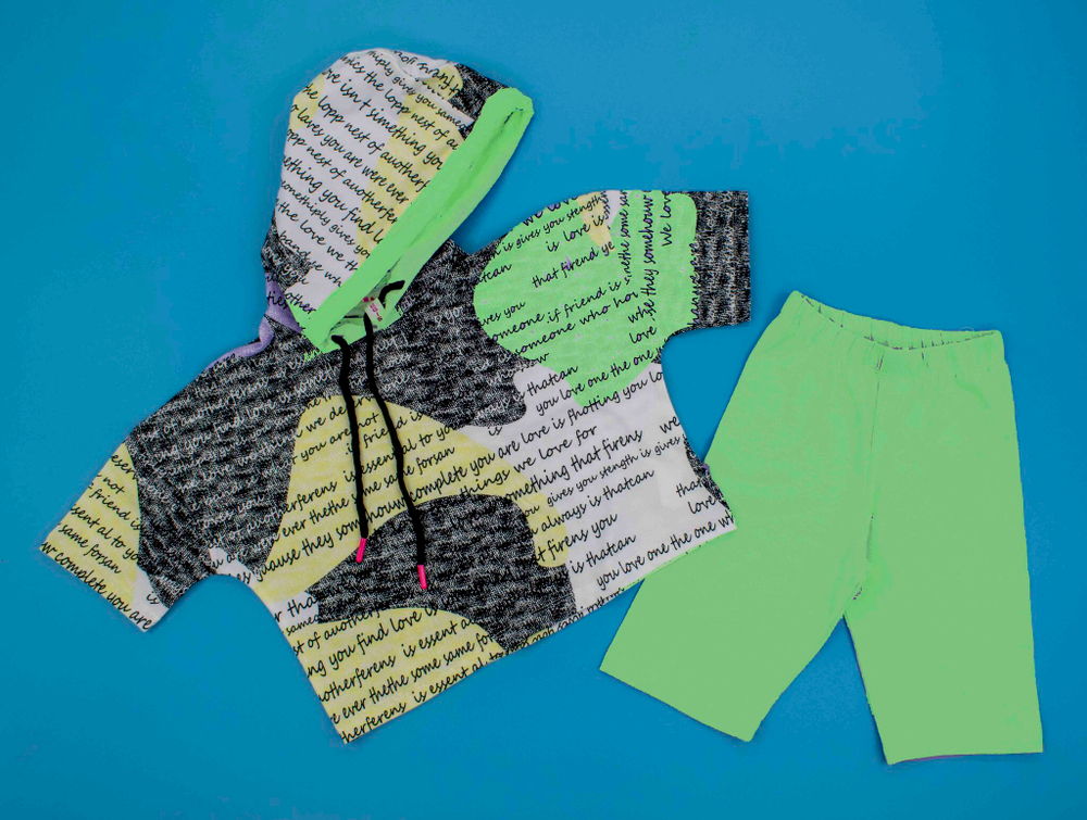 костюм с капюшоном письмо 4107