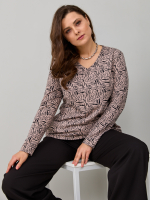 Лонгслив ЛНкл-080/бежевый-зебра