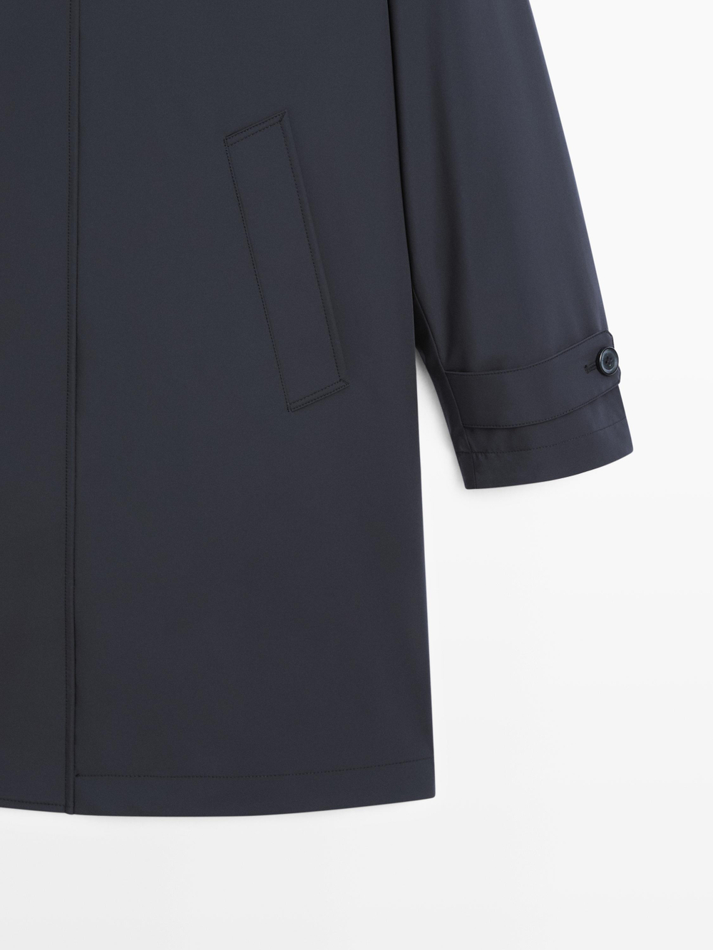 Massimo Dutti Длинная парка с капюшоном, темно-синий