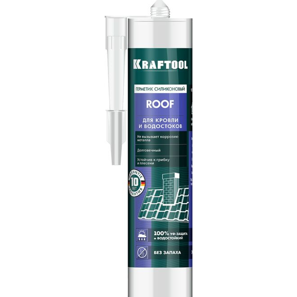 KRAFTOOL ROOF 300 мл черный, Кровельный силиконовый герметик (41258-4_G)