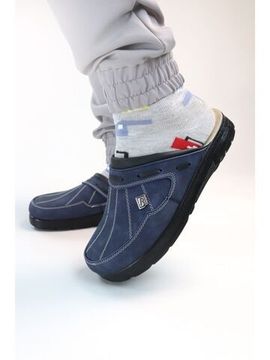 500 | "Ivan" | Темно-синие мужские медицинские сабо с закрытым носом