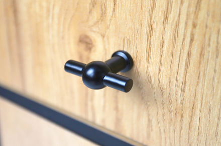 Стеллаж Ивару Берген-3, Дуб крафт золотой/Черный