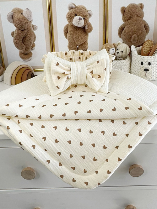 Муслиновый конверт "Сердечки"