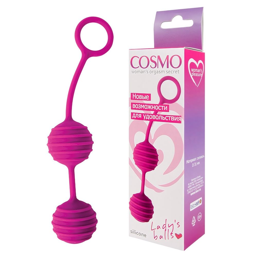 Вагинальные шарики Cosmo розовые 17 см