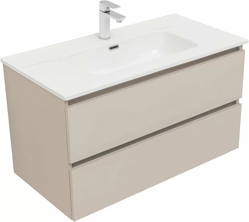 Тумба с раковиной Aquanet Вега 2.0 337944/284029 90 бежевый