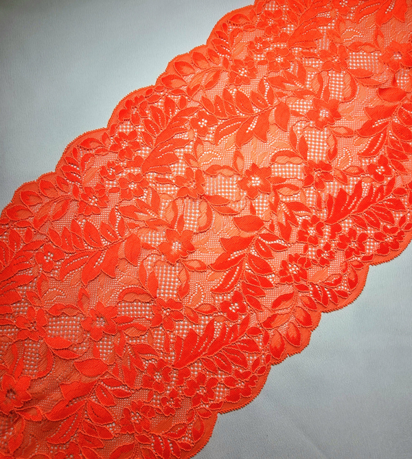 Кружево эластичное красно-оранжевое К119