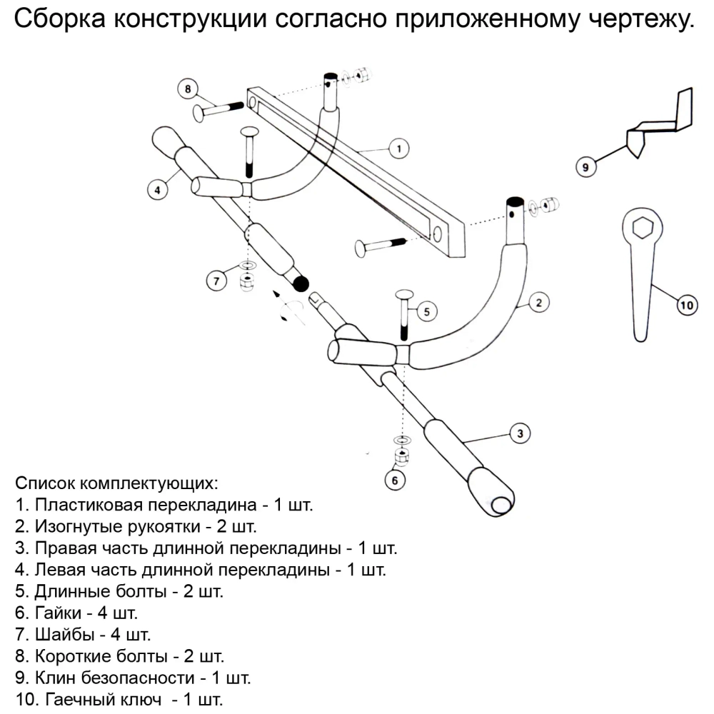 Турник дверной Sportage Power Gym (нагрузка до 100 кг)