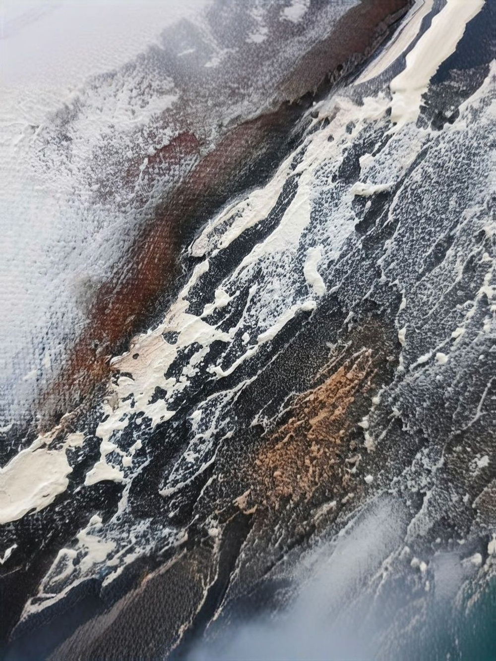 Картина "Кружево водных кругов" 50х60: Ручная уникальная эксклюзивная картина в единственном экземпляре