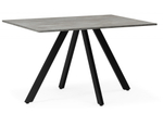 Стол деревянный Woodville Райн 116(160)x77 раздвижной цемент, черный, ножки черные
