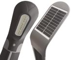 Светильник уличный Линден серый с солнечной батареей w10*24 h80 Led 10W (3000K) Декоративная подсветка розовая.
