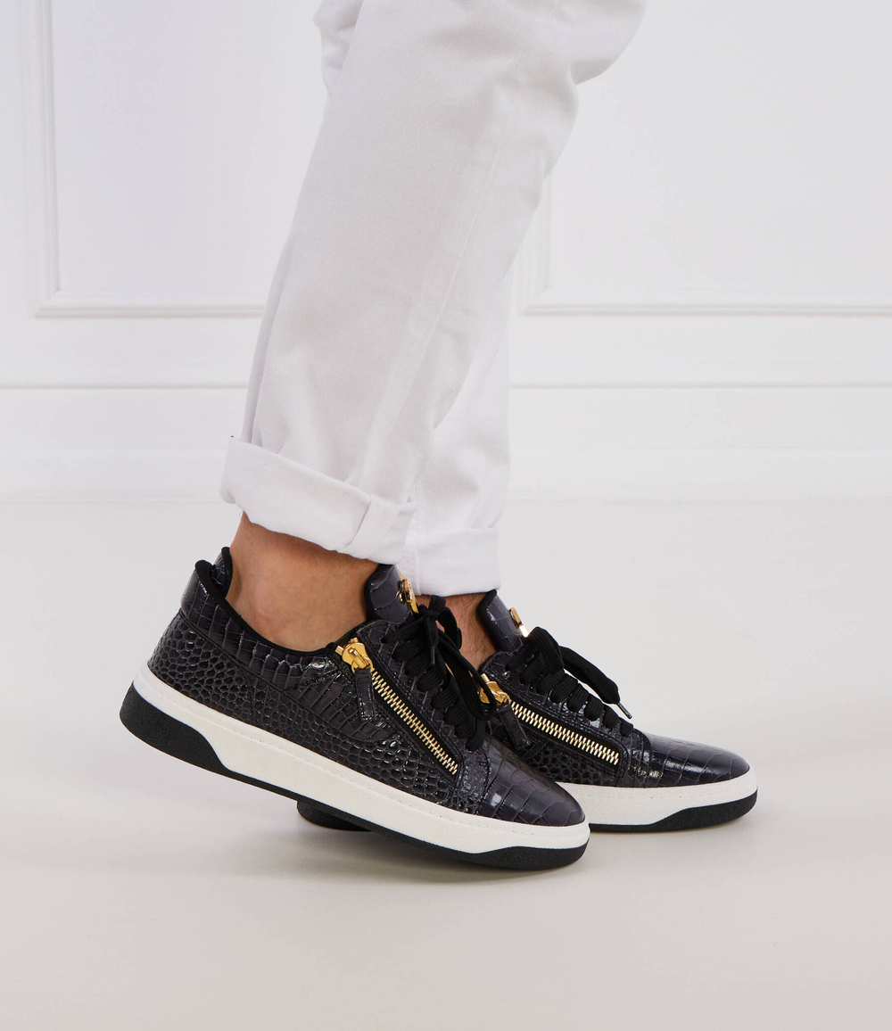 Кожаные кроссовки Giuseppe Zanotti - черный(RM30063)