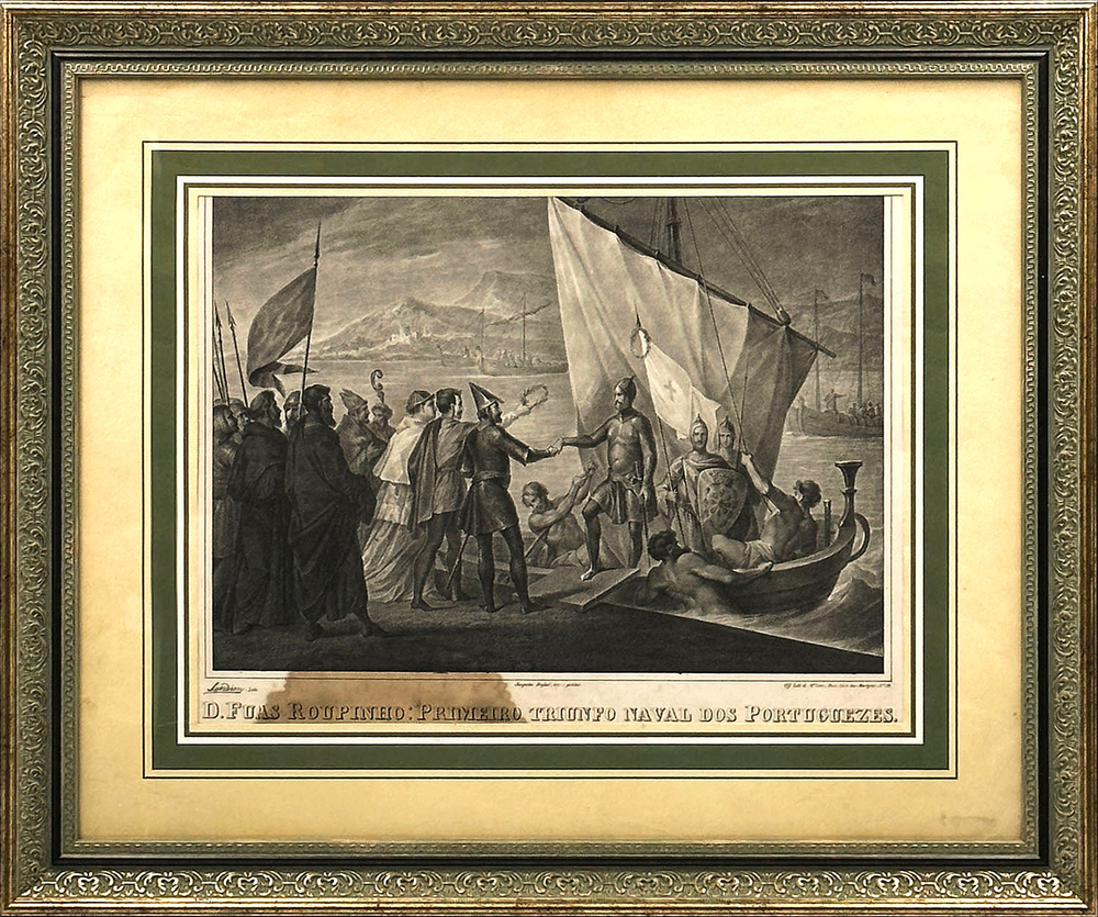 Жоаким Рафаэль. Дон Фуас Рулиньу: первый триумф португальцев на море. Литография. Первая четверть XI