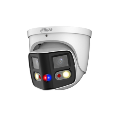 DH-IPC-PDW3849P-A180-E2-AS-PV-0280B. Уличная купольная IP-видеокамера с ИИ и активным сдерживанием.