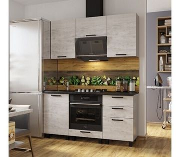 Кухня СКАНДИ 1,6м(компл№3) ЛДСП кор бел/бетон пайн (5В1б;6Х1б;5В1б;5МК1;6ДК1;5РК3;б/ст+фурн)/8/