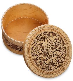 Народные промыслы BST-305 Шкатулка «Рябина» (береста)