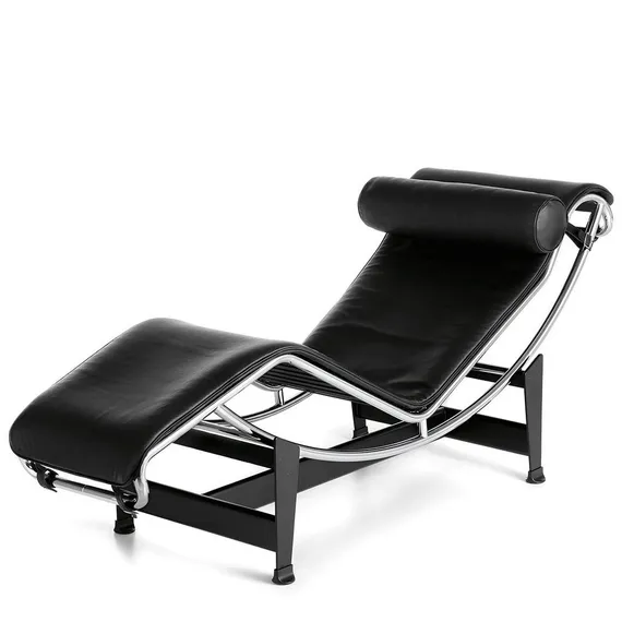 Кресло-шезлонг Chaise Lounge, черная натуральная кожа