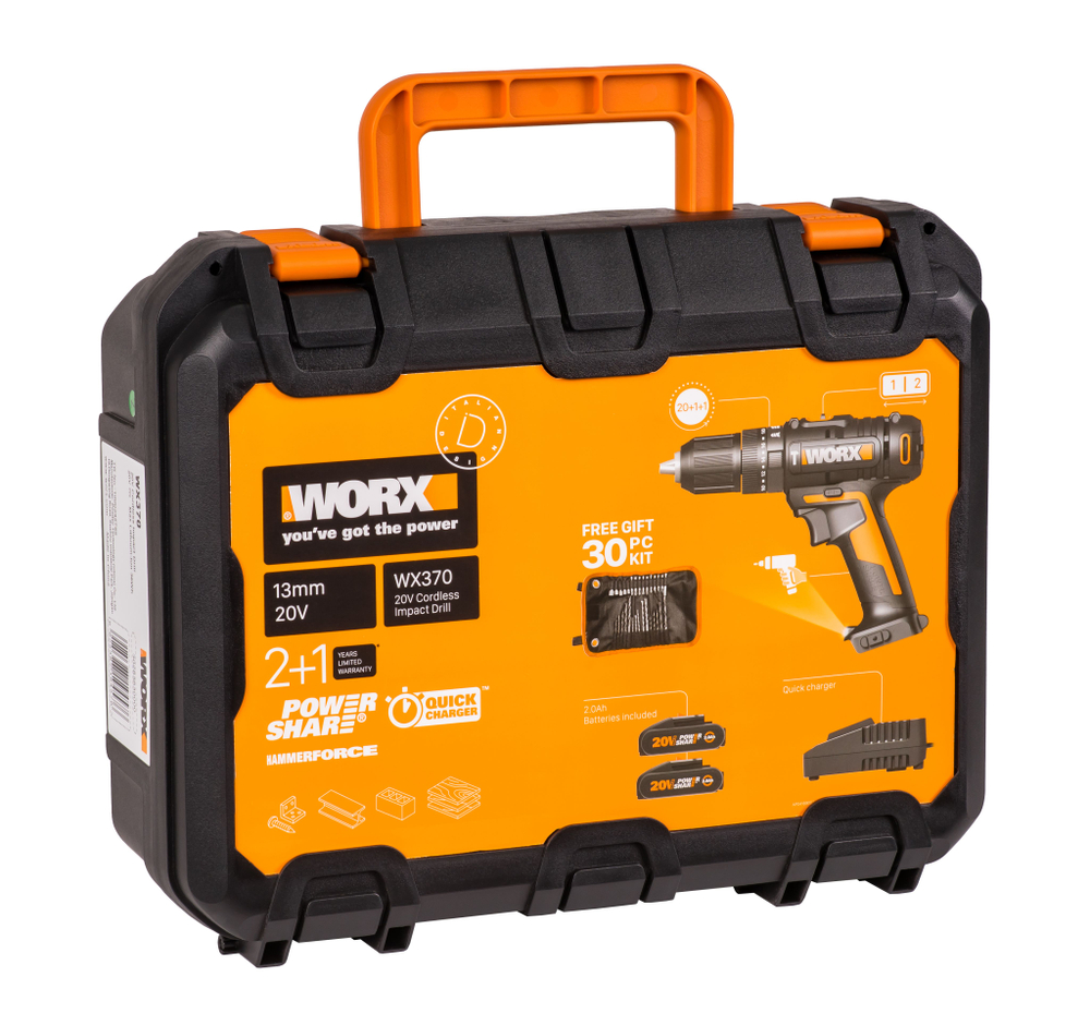 Дрель-шуруповерт ударная аккумуляторная WORX WX370