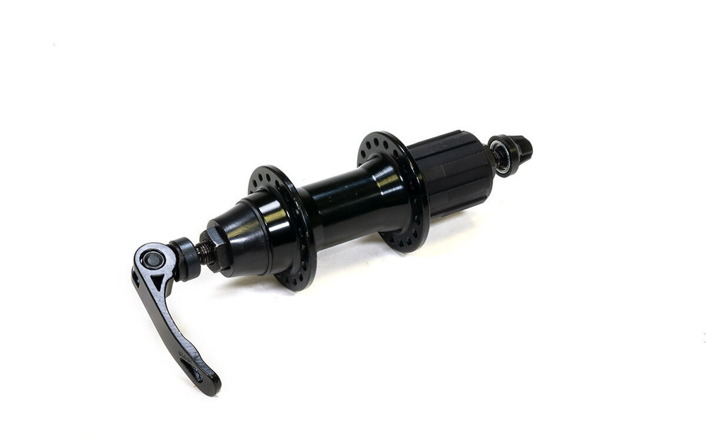 Втулка задняя WZ алюминий V-brake кассета 8/10скоростей, эксцентрик 36H ось 3/8''х135x145мм, на промах черная