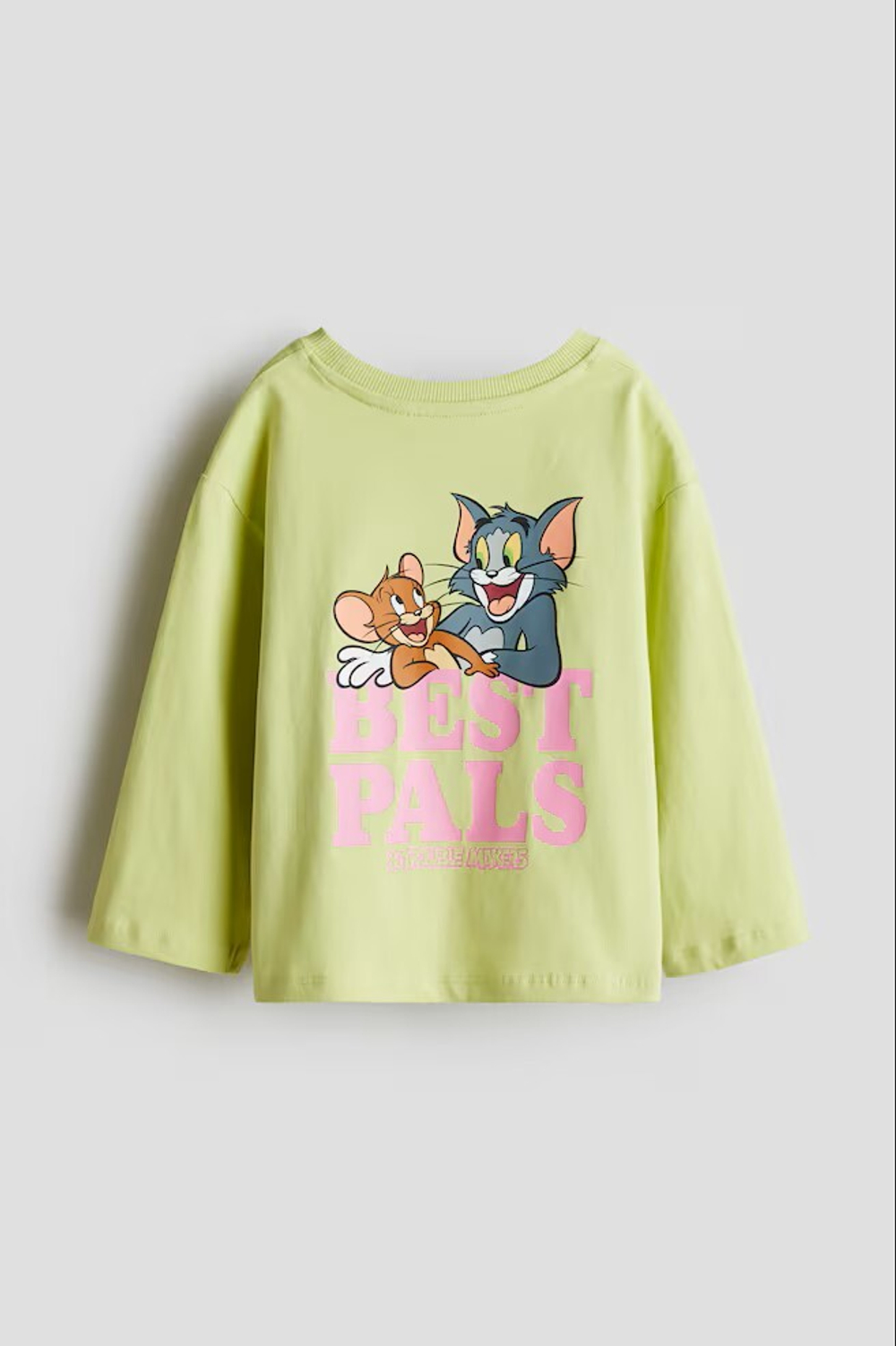 H&M Футболка из хлопка с принтом, лаймовый