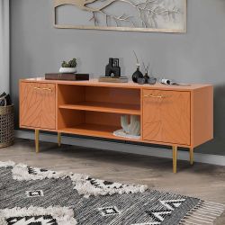 Тумба под ТВ Арт Колор leaves 155см Стайл Голд Томленый оранжевый