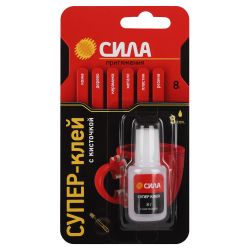 Супер-клей СИЛА SSBL1-8 8 г туба с кисточкой | Сила