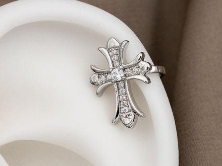 Кафф "Крест" 15мм, со стразами