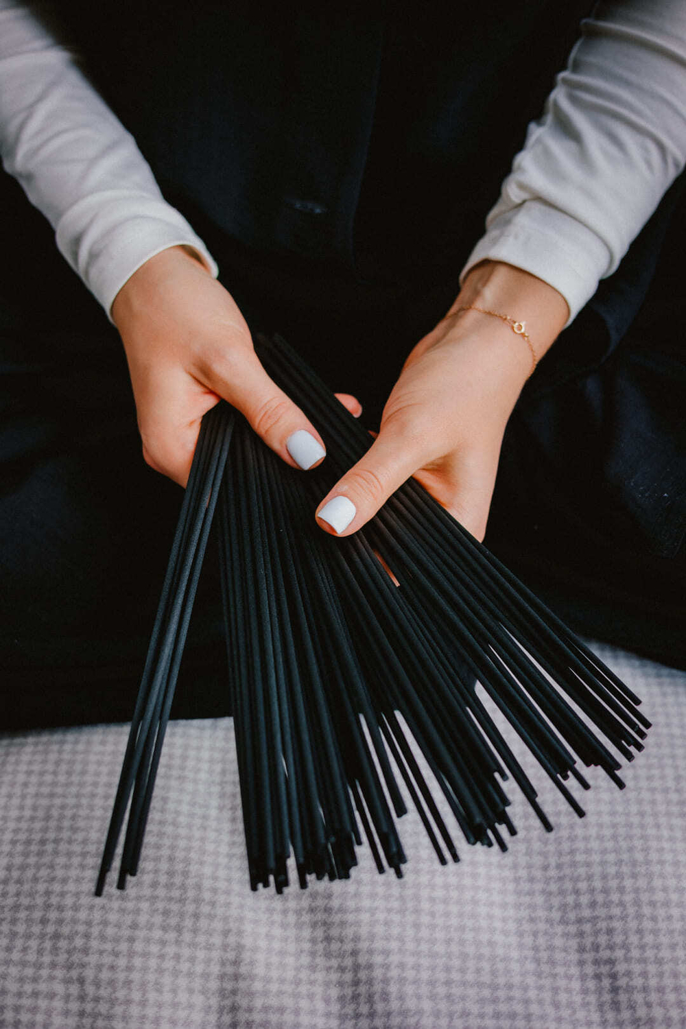 Черные фибровые палочки для диффузора 25 см, 100 штук