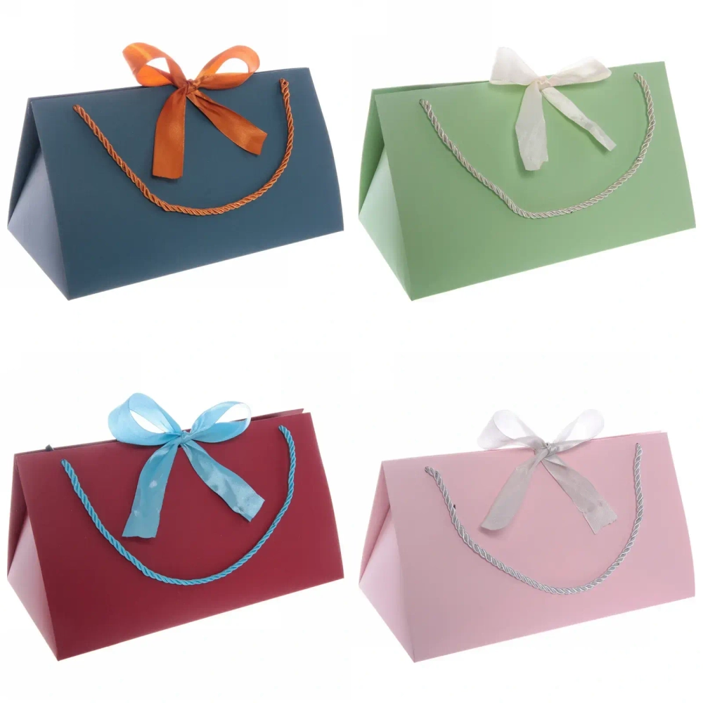 Пакет подарочный «Бант» 15.5*27*14 см, микс