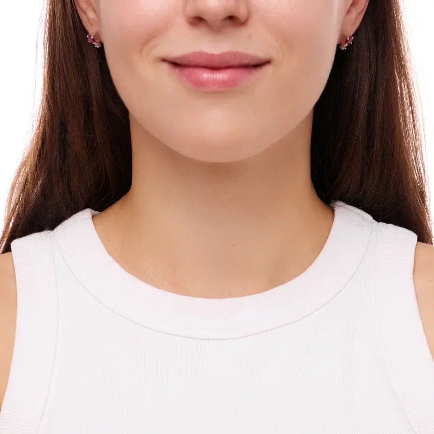 Серьги Серебряный Деликатный Микс – Фуксия