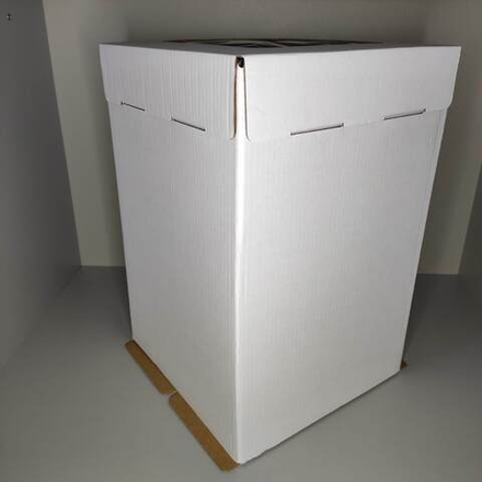 Коробка для торта с окном белая 30х30х45 см