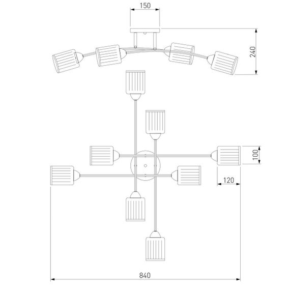 Потолочный светильник Eurosvet 30125/8 хром