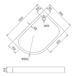 Акриловый поддон для душа Gemy 120х90 ST20 R Белый