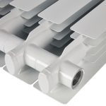 Радиатор алюминиевый STOUT Alpha 350 - 4 секции (подключение боковое, цвет белый)