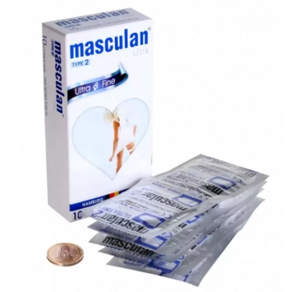 Презервативы Masculan, ultra 2, особо тонкие, 19 см, 5,3 см, 10 шт. ( Ultra Fine № 10)
