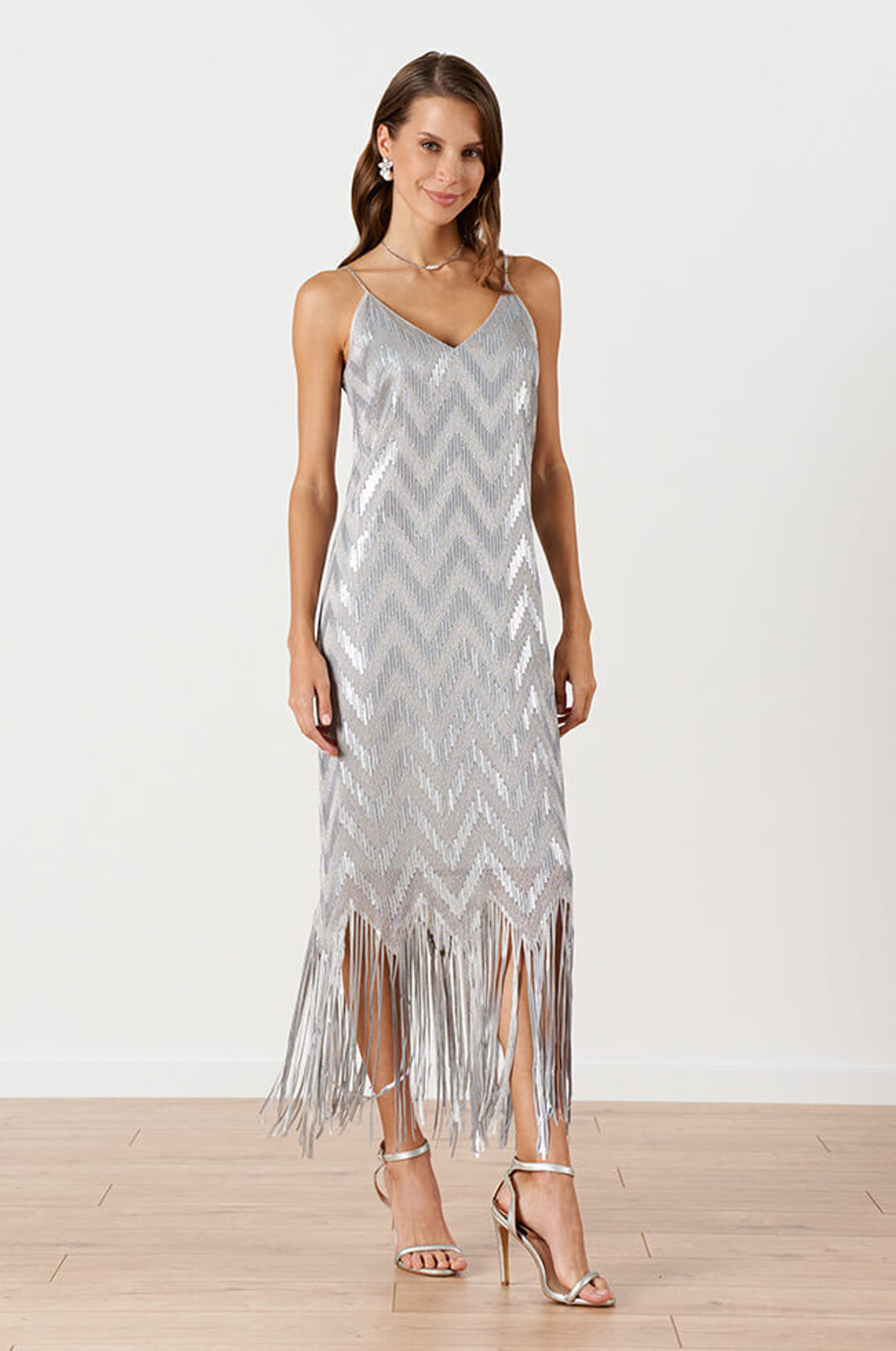 51647 Платье женское (серебристый)