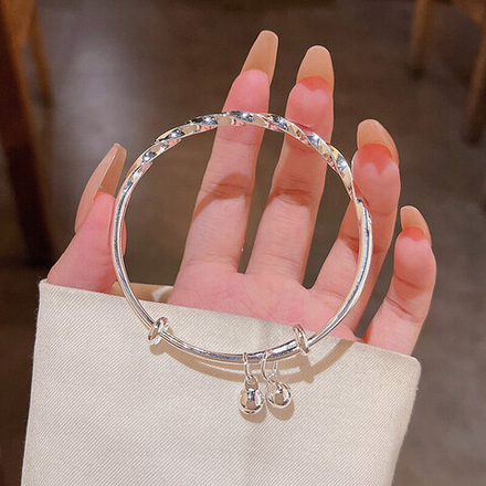 Браслет женский с колокольчиком, серебро