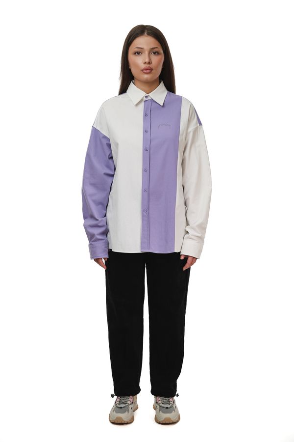 Сорочка Puff белый/фиолетовый - фото 2