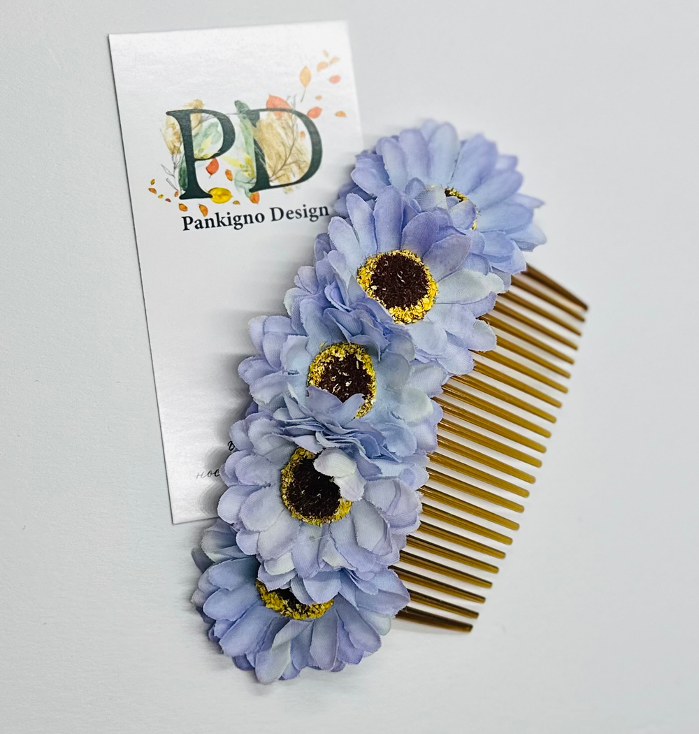 Гребень Pankigno Design с цветком хризантемы