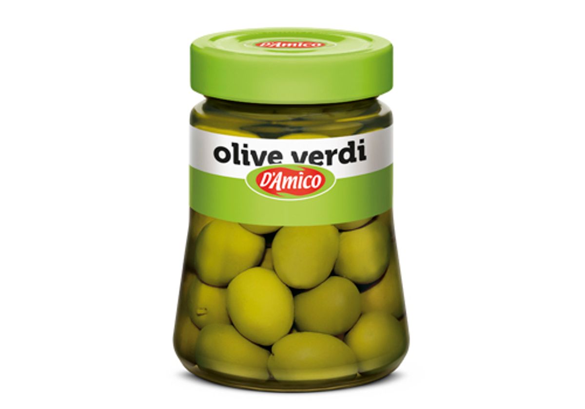 Оливки зеленые с косточкой D`Amico, 300г