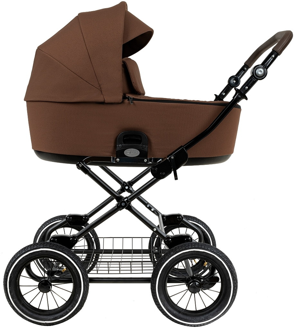 Детская коляска люлька Roan Bass Next Classic d12 2.0 1 в 1 BNC/71/1 Mocha Mousse/Black/руч.Cappuccino