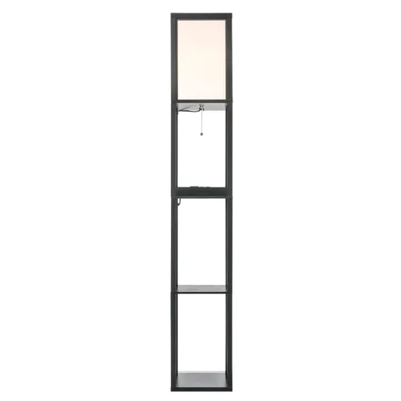 8093/1F COMFI LN25 361 черный/белый, дерево/текстиль Торшер Е27 1*60W 220V PRACTIC